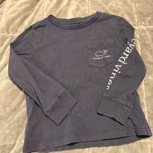 Vineyard Vines Kids Long Sleeve Tee in Dark Blue